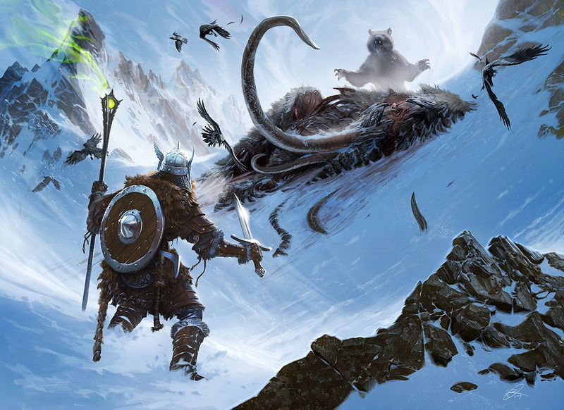 Illustration for article titled This Skyrim Concept Art Isn't Afraid to Fight Dragons